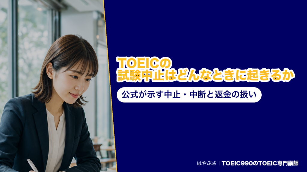 TOEICの試験中止はどんなときに起きるか｜公式が示す中止・中断と返金の扱い